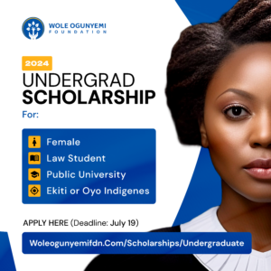 2024 Wole Ogunyemi Foundation Special Undergraduate Scholarship